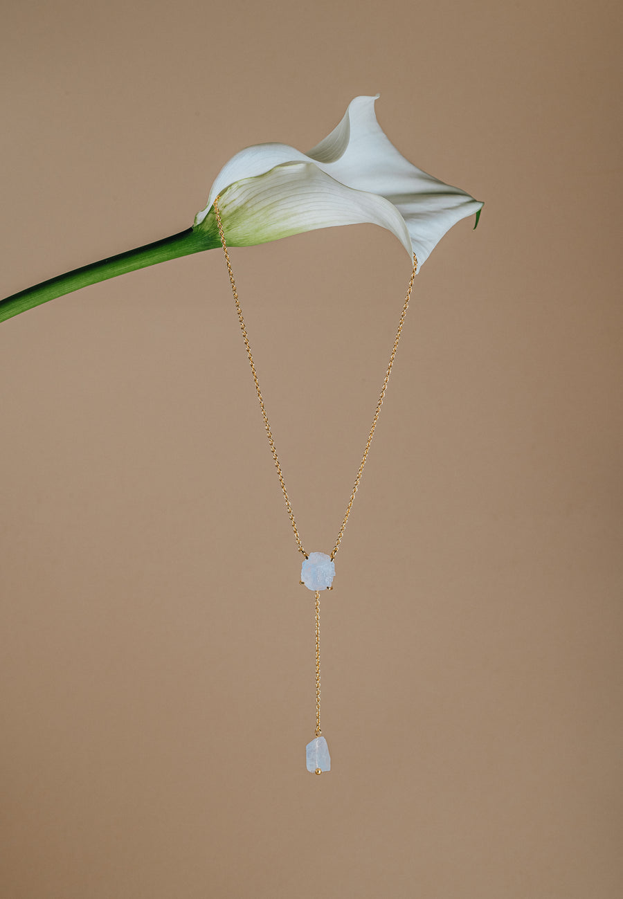Moonstone drop necklace