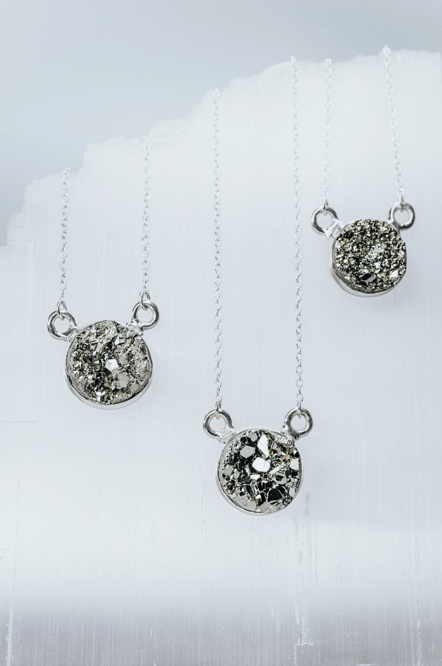 Pyrite round necklace