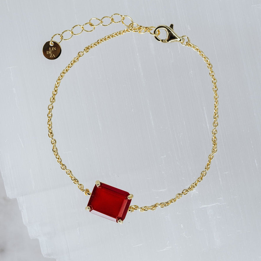 Carnelian 14K rectangular bracelet