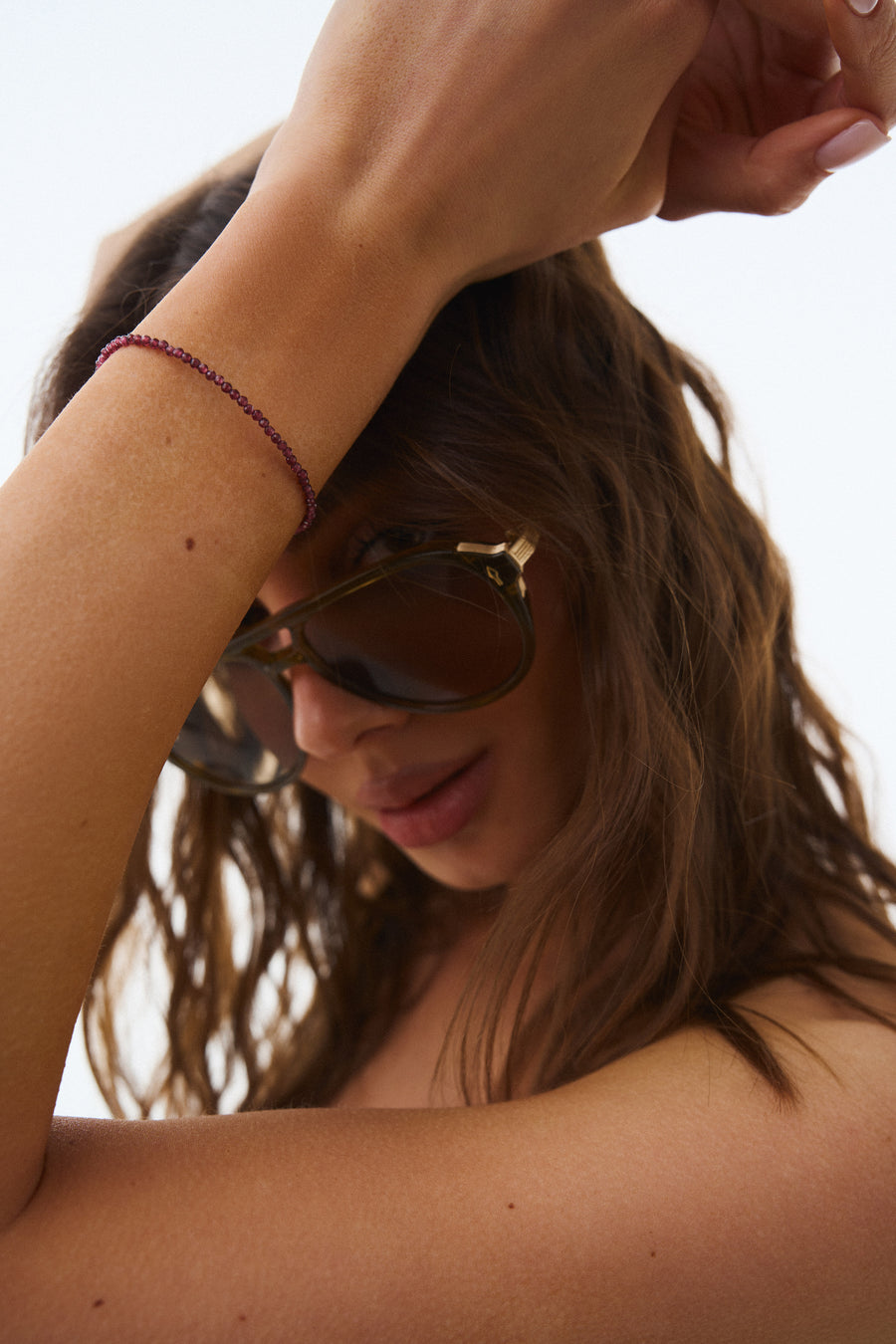 Bracelet à facettes en Grenat