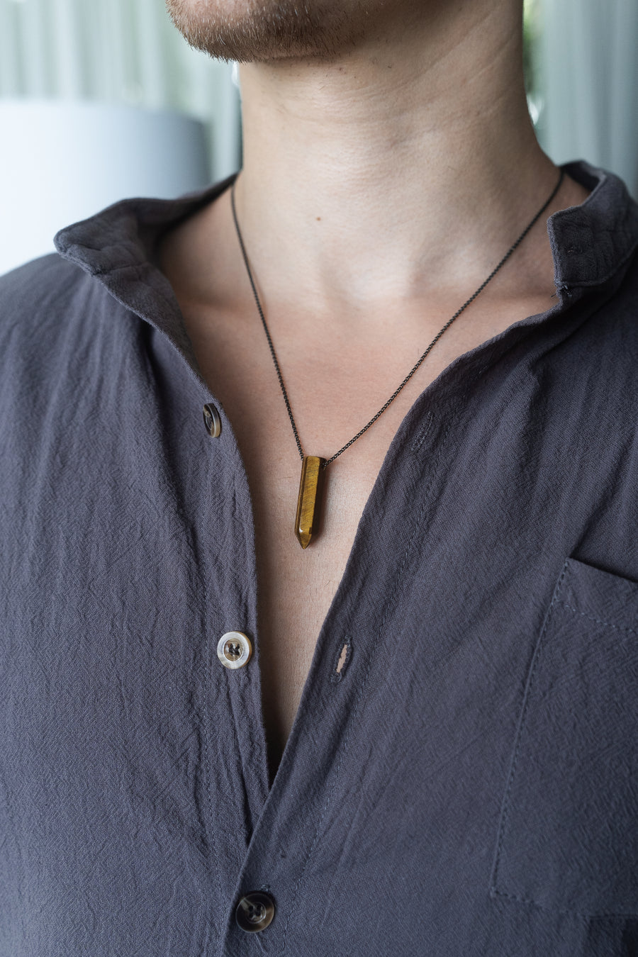 Tiger's eye  point necklace
