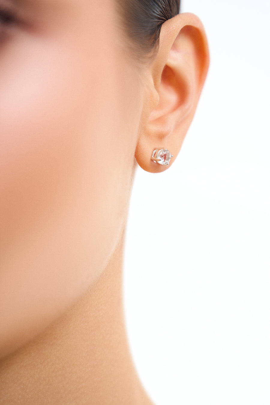 Clear quartz stud earrings