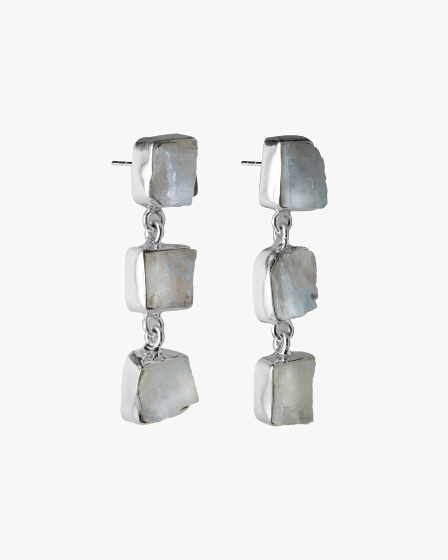 Moonstone triple earrings