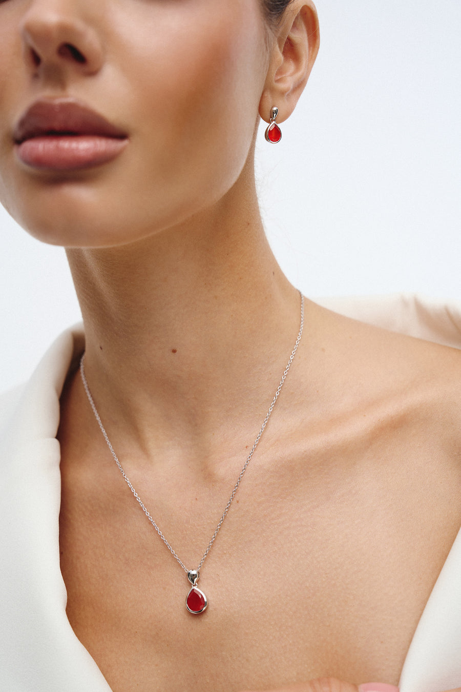 Carnelian teardrop earrings