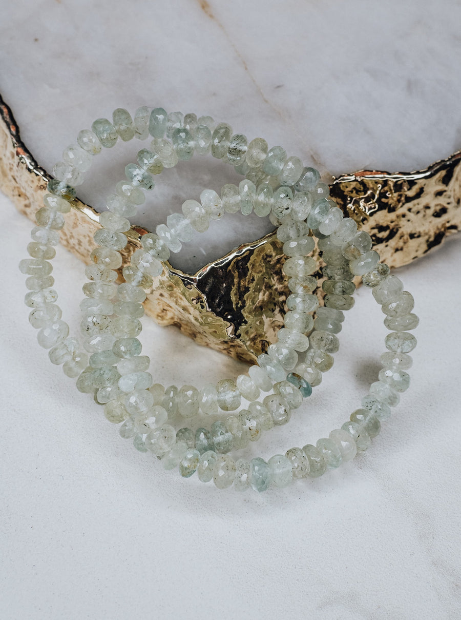 Aquamarine faceted bracelet