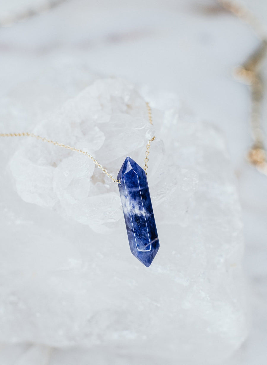 Sodalite point necklace
