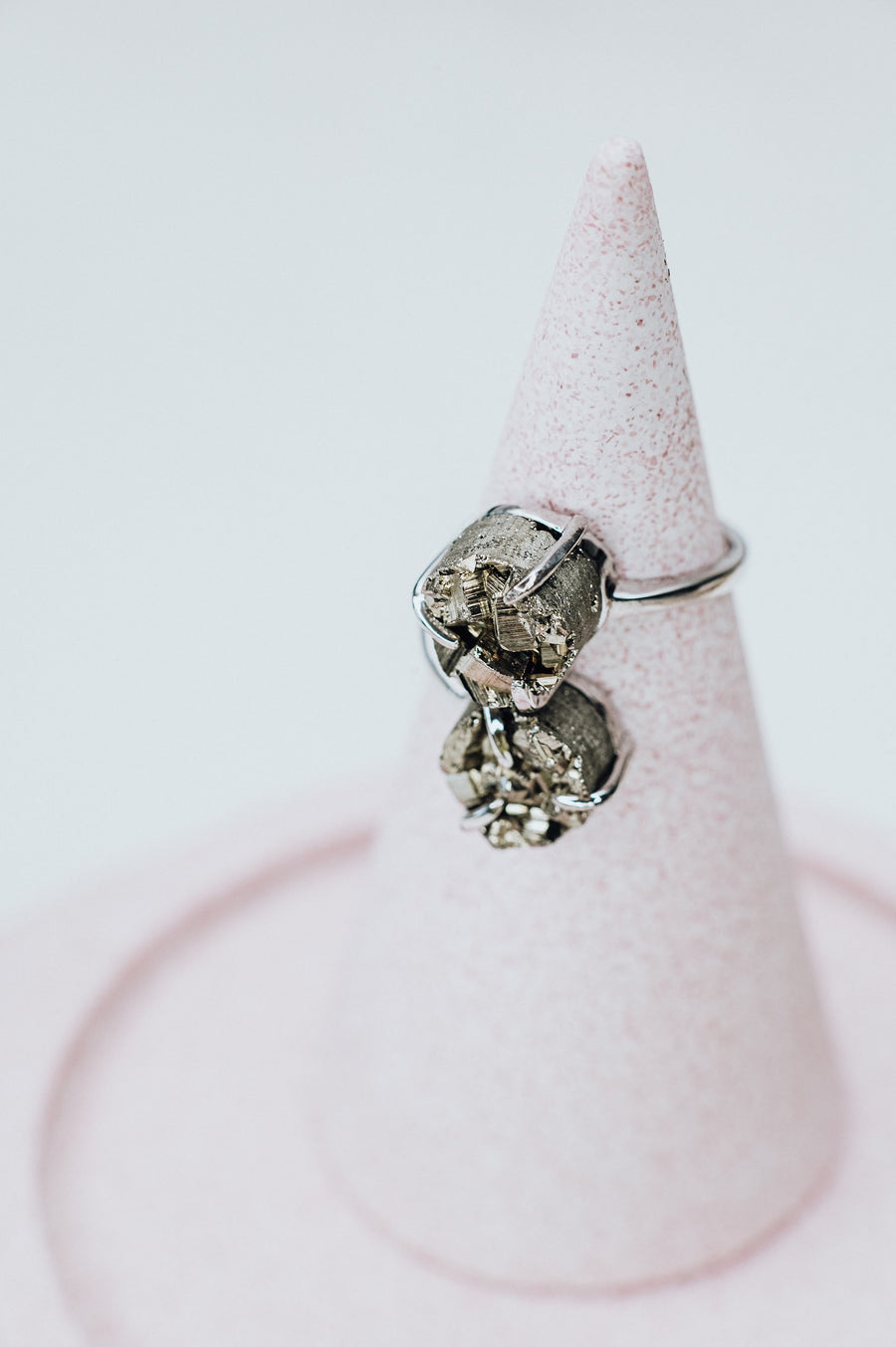 Pyrite silver ring