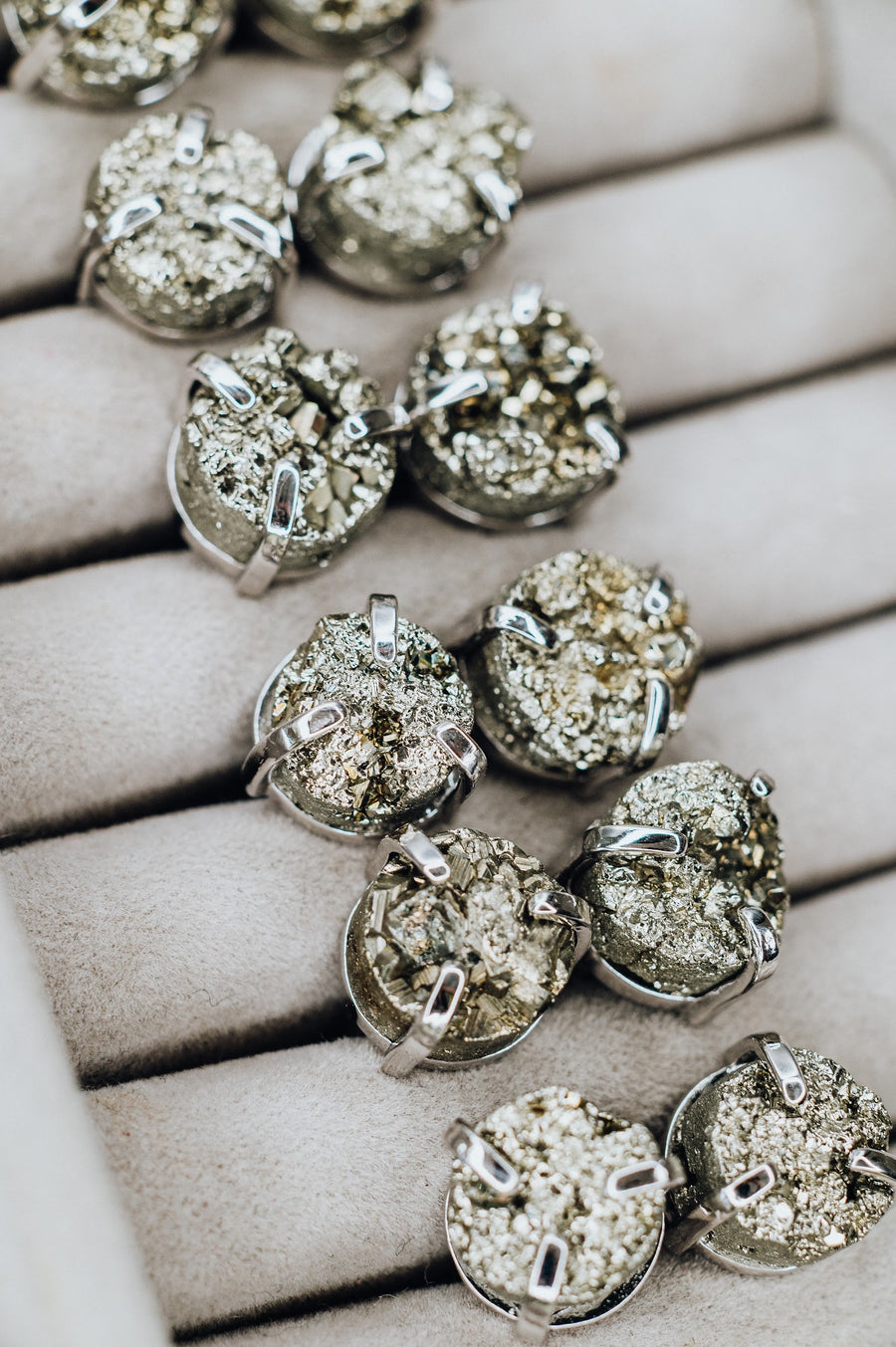 Pyrite silver stud earrings