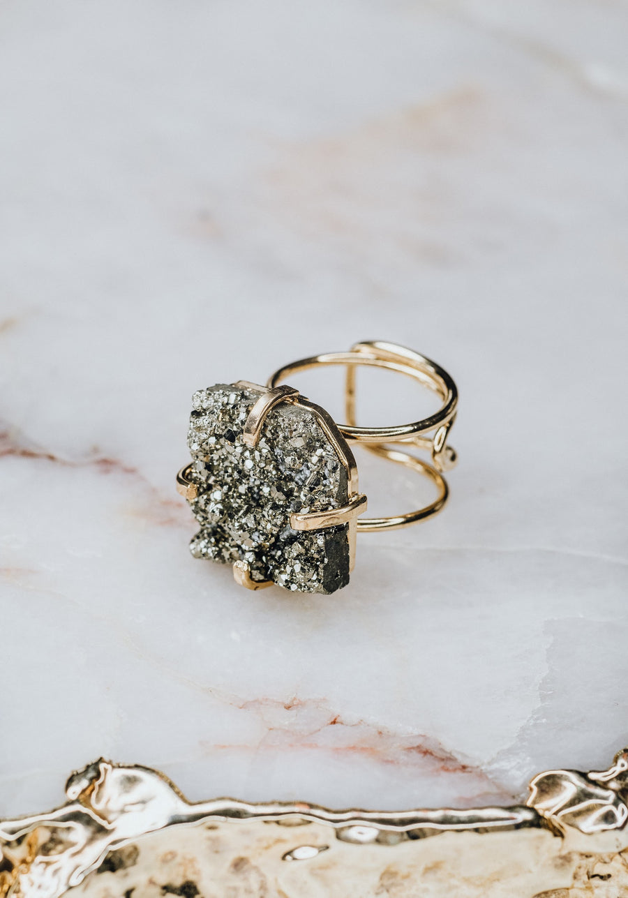Pyrite square ring
