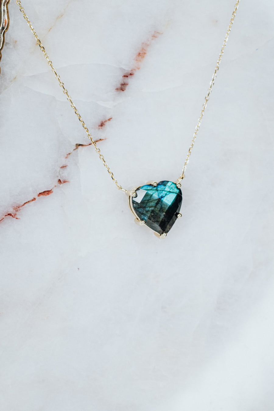 Labradorite heart necklace