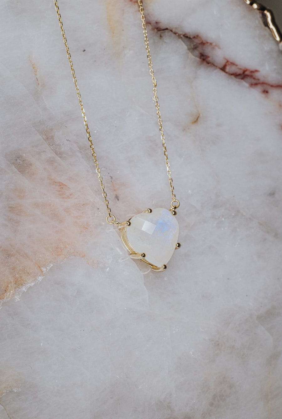 Moonstone heart necklace