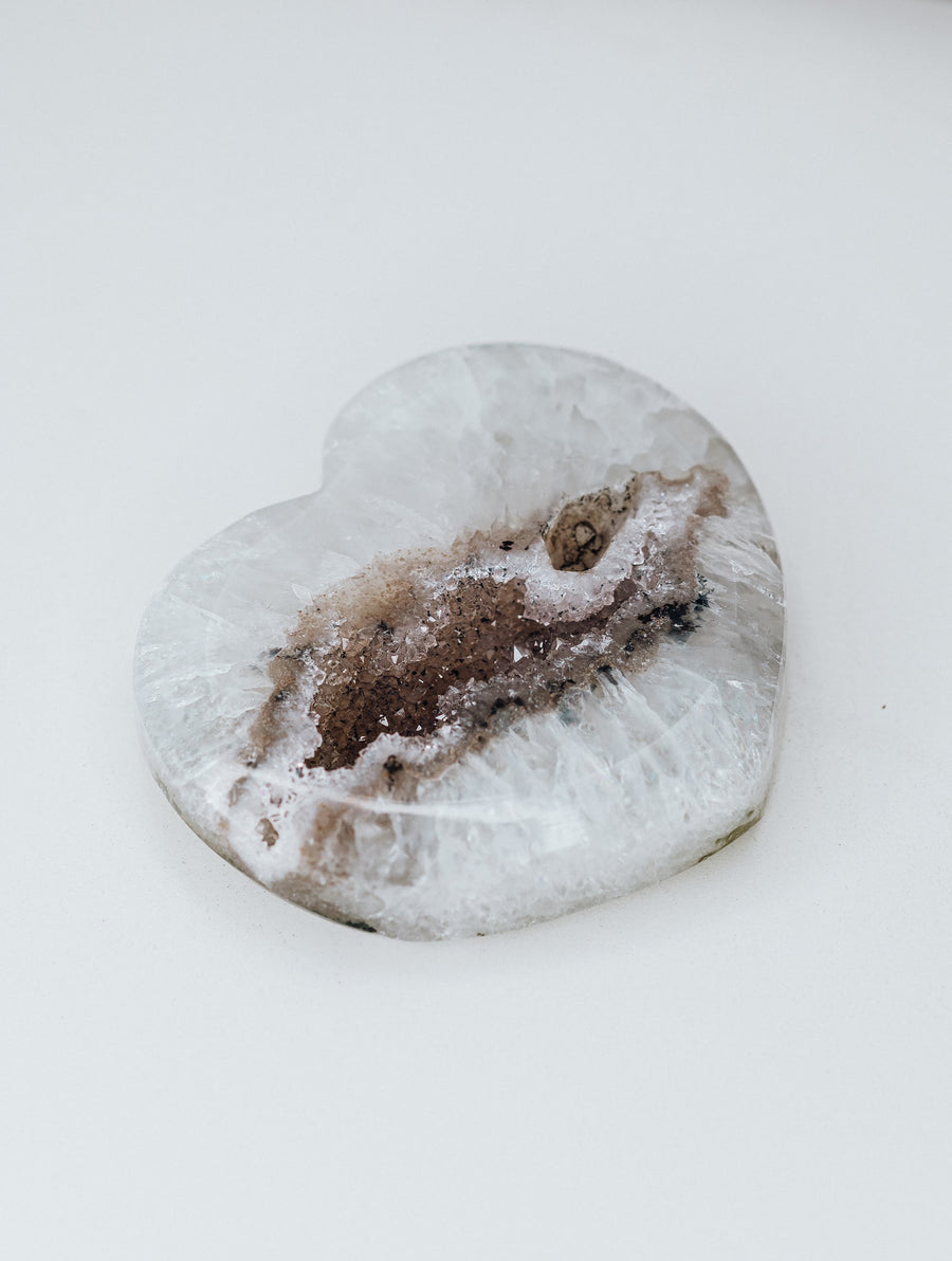 Agate geode crystal heart 2