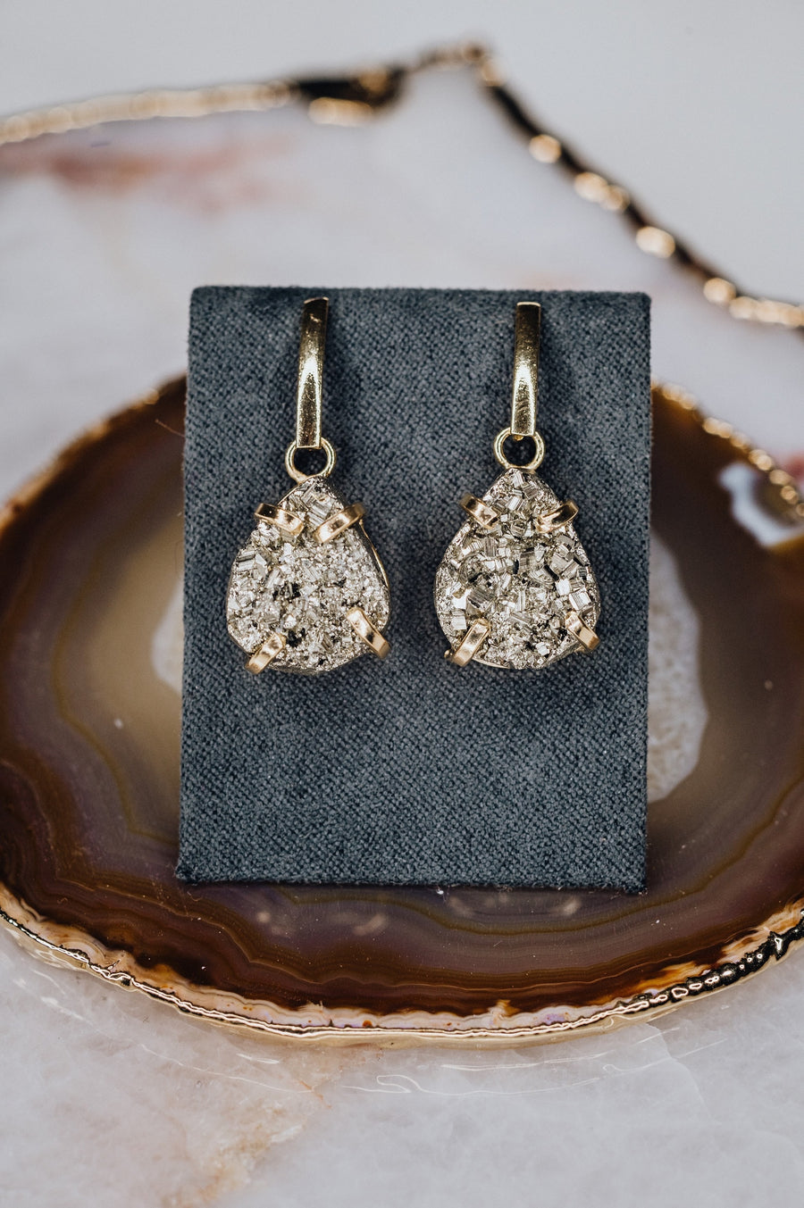 Pyrite teardrop earrings