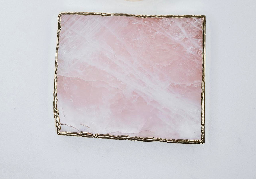 Rose quartz coaster