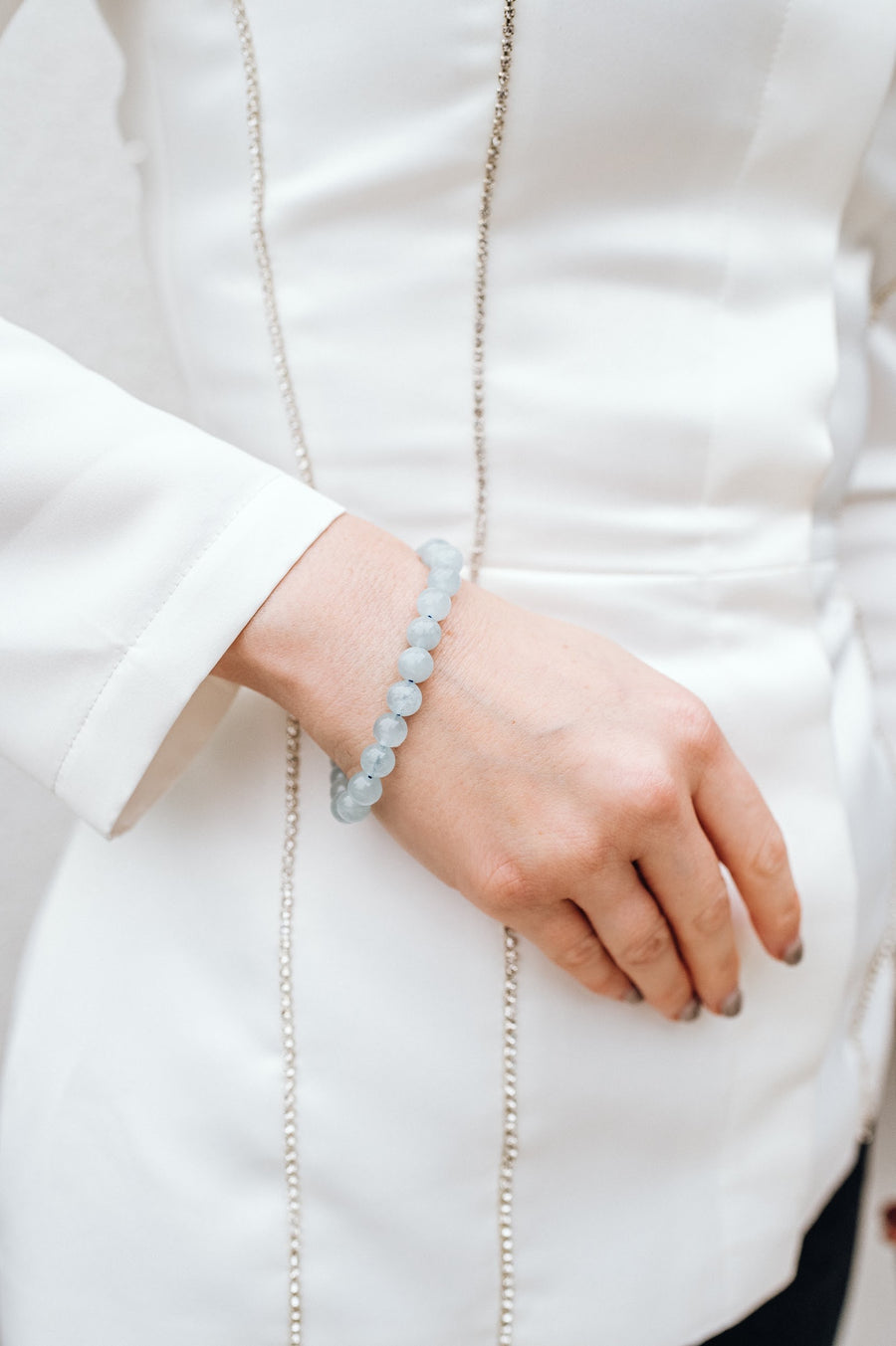 Aquamarine beaded bracelet
