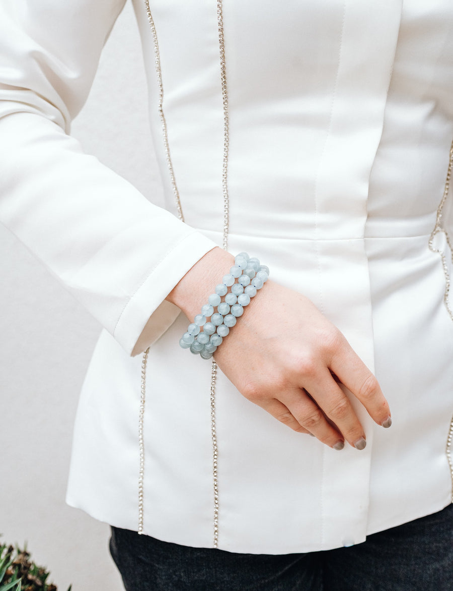 Aquamarine beaded bracelet