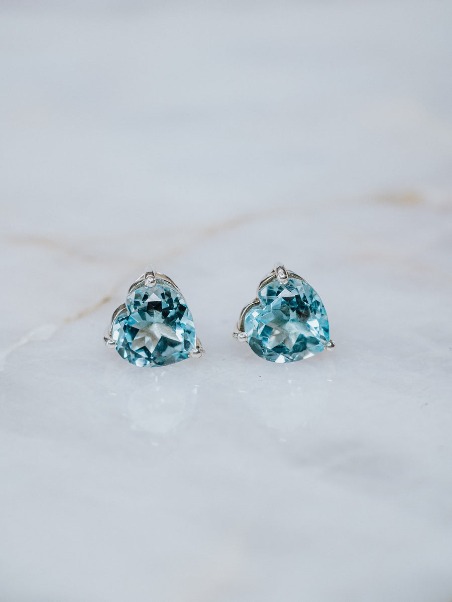 Blue topaz sterling silver earrings