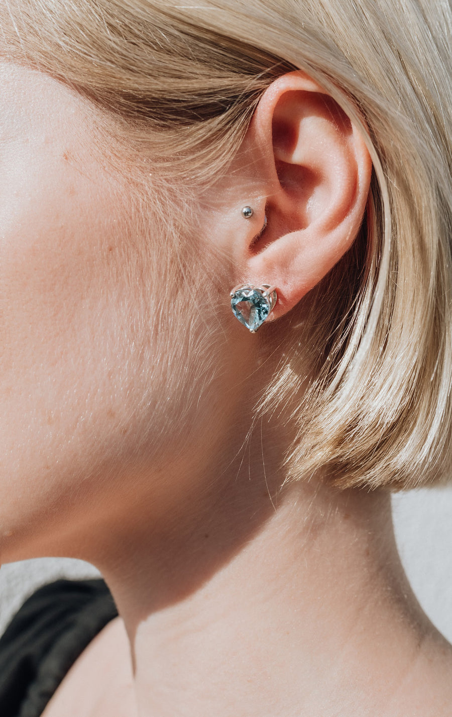 Blue topaz sterling silver earrings